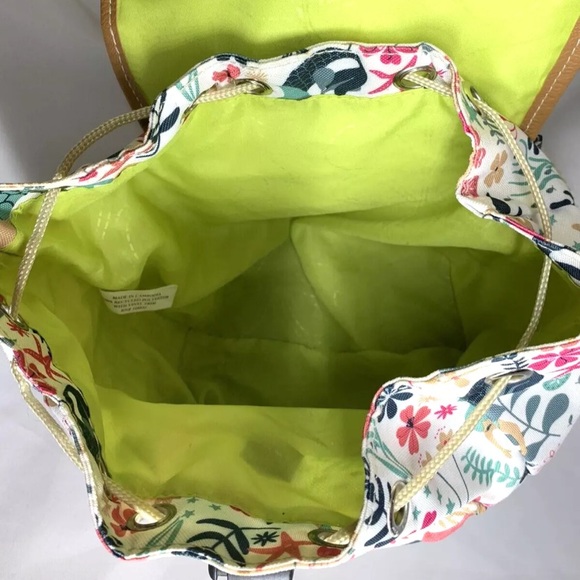 Small Lily Bloom Mermaid Theme Drawstring Backpack Purse - Cream. NWOT - Picture 4 of 7